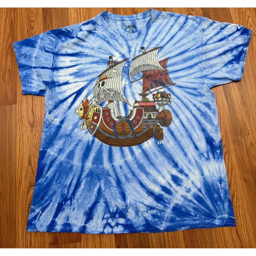 One Piece Bait Shirt Mens Extra Large Double Sided Tie Dye USA Anime